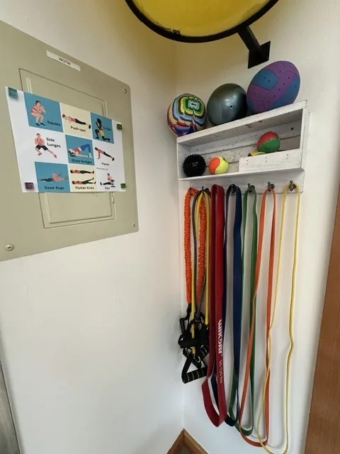 Resistance bands and rehab tools used in your exercise program